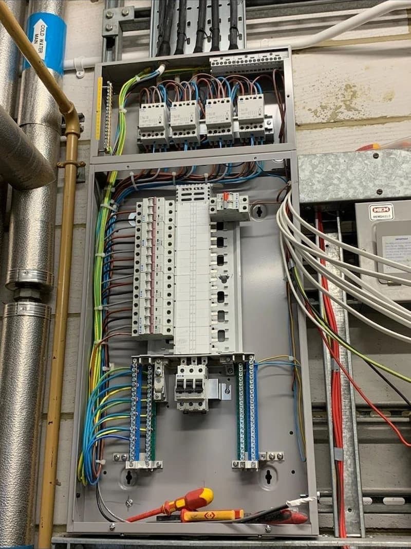 Distribution board upgrade with colour-coded wiring by Cleary Electrical